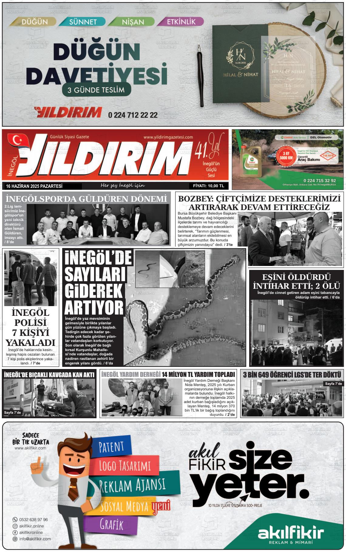 İNEG&#214;L YILDIRIM